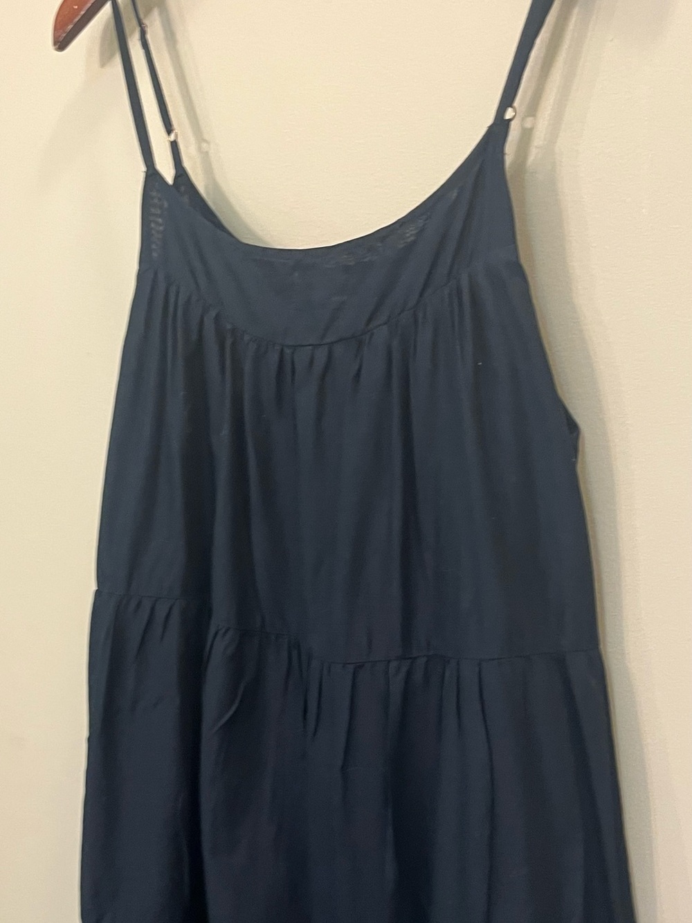 Nation LTD black Pima cotton tiered sleeveless midi dress L - Picture 3 of 7